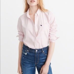 Abercrombie and Fitch Button Oxford Shirt Pink